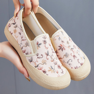 Women's Shoes, Versatile Autumn New Fashion Canvas Shoes, Breathable, Versatile, Non-Slip Casual Shoes, Slip-On Mom Shoes