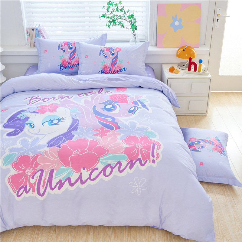My Little Pony Pinkie Pie Bed Four-Piece Set of Cotton Cartoon Student Dormitory Bed Sheets Single Three-Piece Quilt Cover Bed Sheets