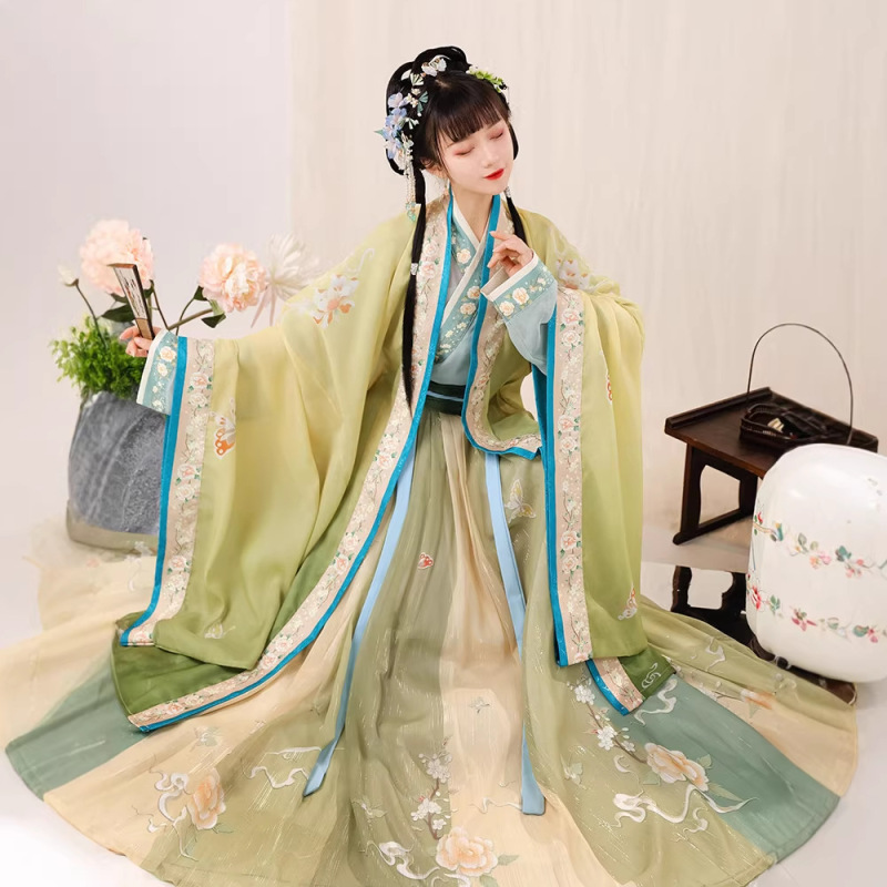 Hanfu for Women, Original Chinese Style, Song Dynasty Style, Front-Closed, Cross-Collar, Waist-Length, with Han Elements, Ancient Costume, Ethereal and Flowing, for Spring and Summer Hanfu for Women, Original Chinese Style, Song Dynasty Style, Front-Closed, Cross-Collar, Waist-Length, with Han Elements, Ancient Costume, Ethereal and Flowing, for Spring and Summer