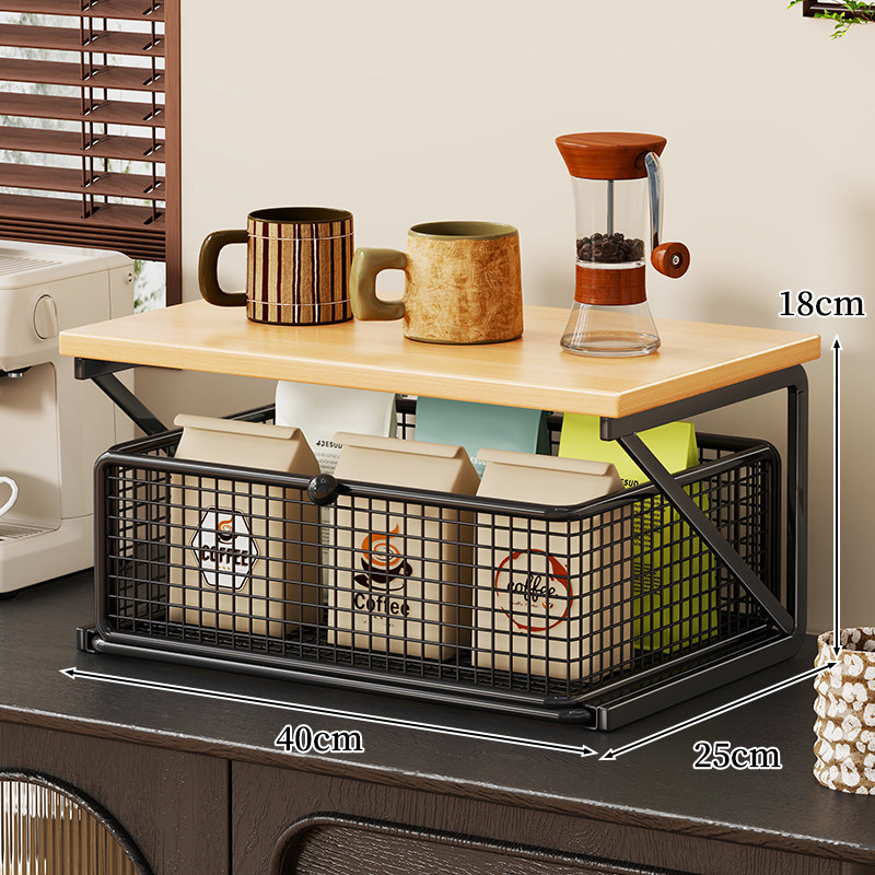 Organizador de Tazas y Bolsas de Té Extraíble para Mesa