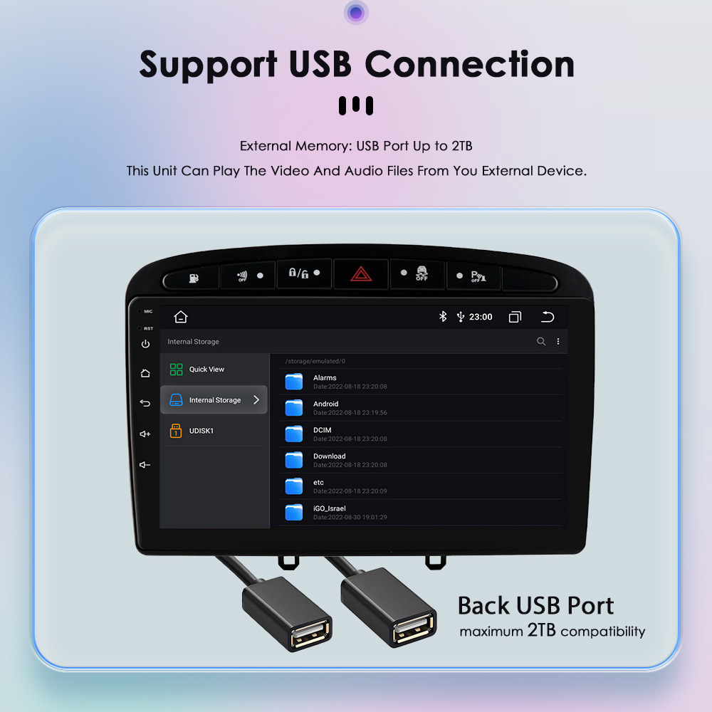 Cross-border wholesale 9-inch applicable for 12-20 Peugeot 408 backup camera car Android smart GPS navigation system