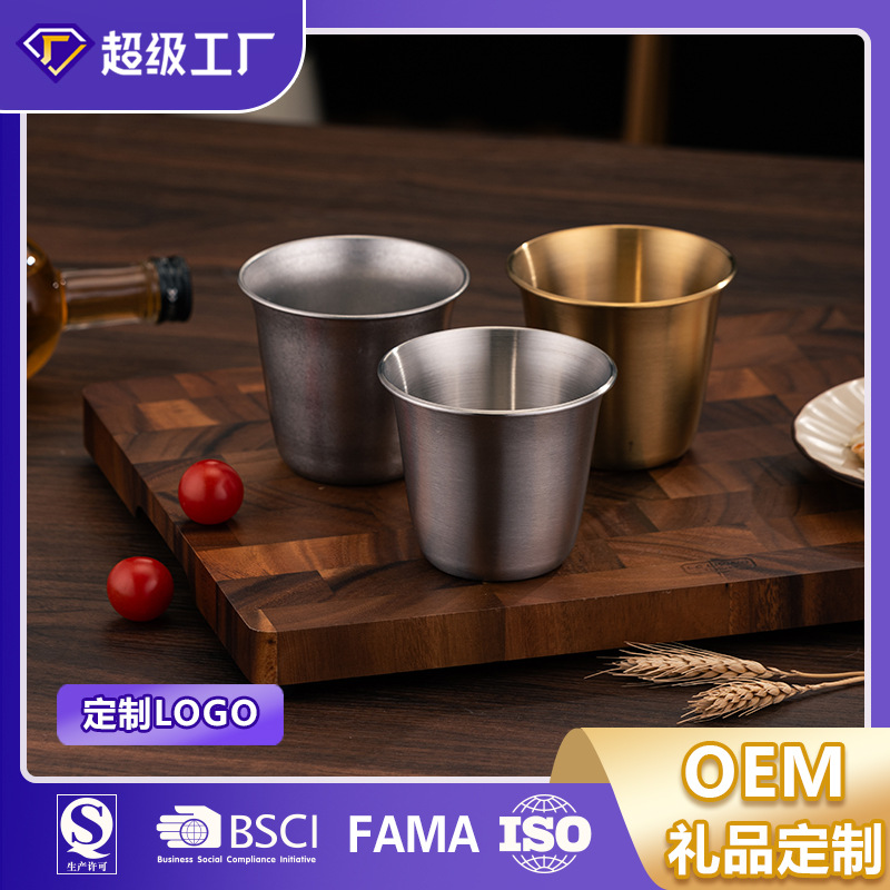 304 stainless steel portable cup, stackable outdoor water cup for men and women, suitable for students, commercial use in hotels, bars, restaurants, and eateries