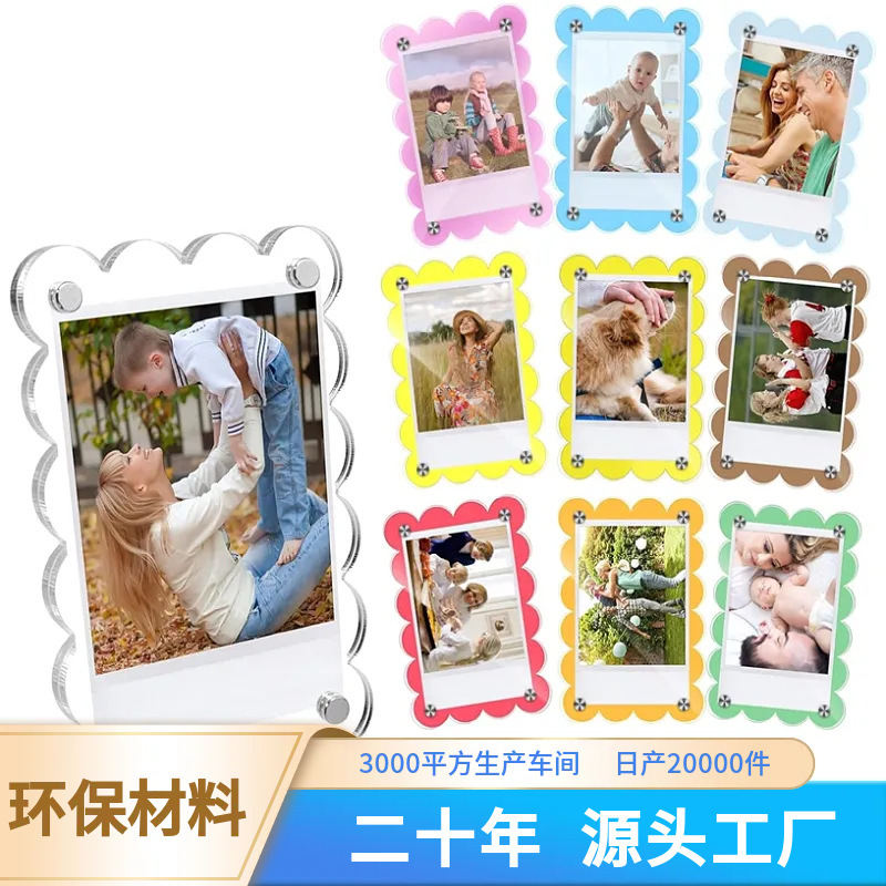 Cross-Border Acrylic Magnetic Refrigerator Frame Double-Sided Photo Refrigerator Magnet Photo Frame Holiday Christmas Decorations