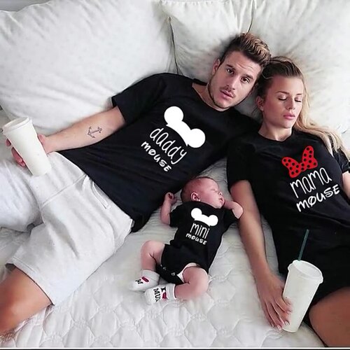 Europe and the United States are popular foreign trade ins, text, fashion brand cartoon, summer men, parent-child clothes, letters, short-sleeved clothes, climbing clothes, T-shirt, cotton