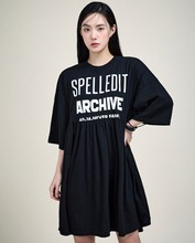 原版面料2023夏季新款LOGO寬松T恤連衣裙設計感韓版時尚休閑女