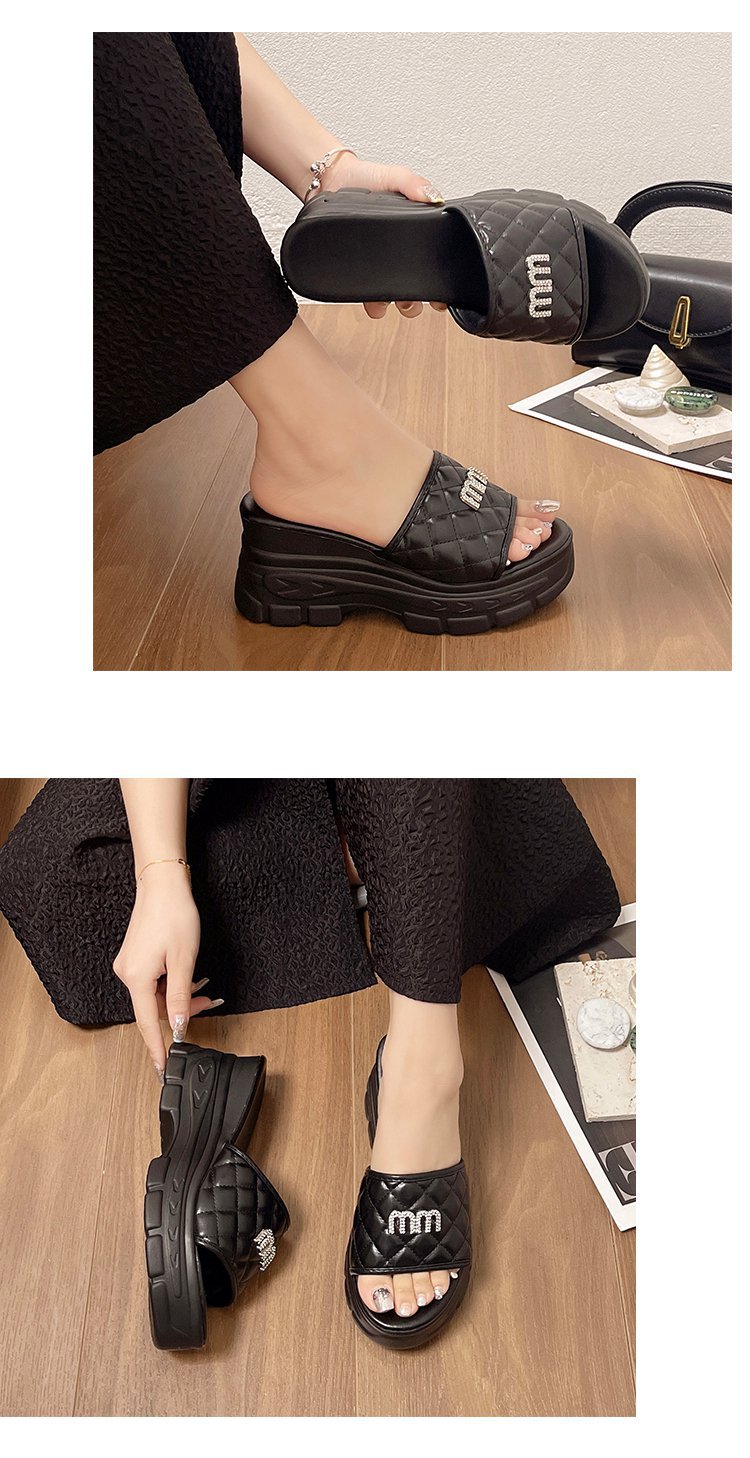 für Outwear 2024 Neue vielseitige Mode Casual High Heel Matsuke Dicke Sohle Damen Sommer Hausschuhe_voghion.com