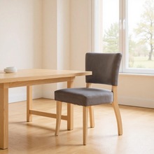厂家批发简约现代商用餐桌椅小户型轻奢实木包布椅酒店宴会包厢椅