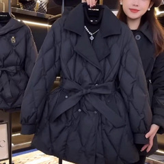今年流行爆款冬装2025新款大码胖mm高级感中长款羽绒棉服厚外套女