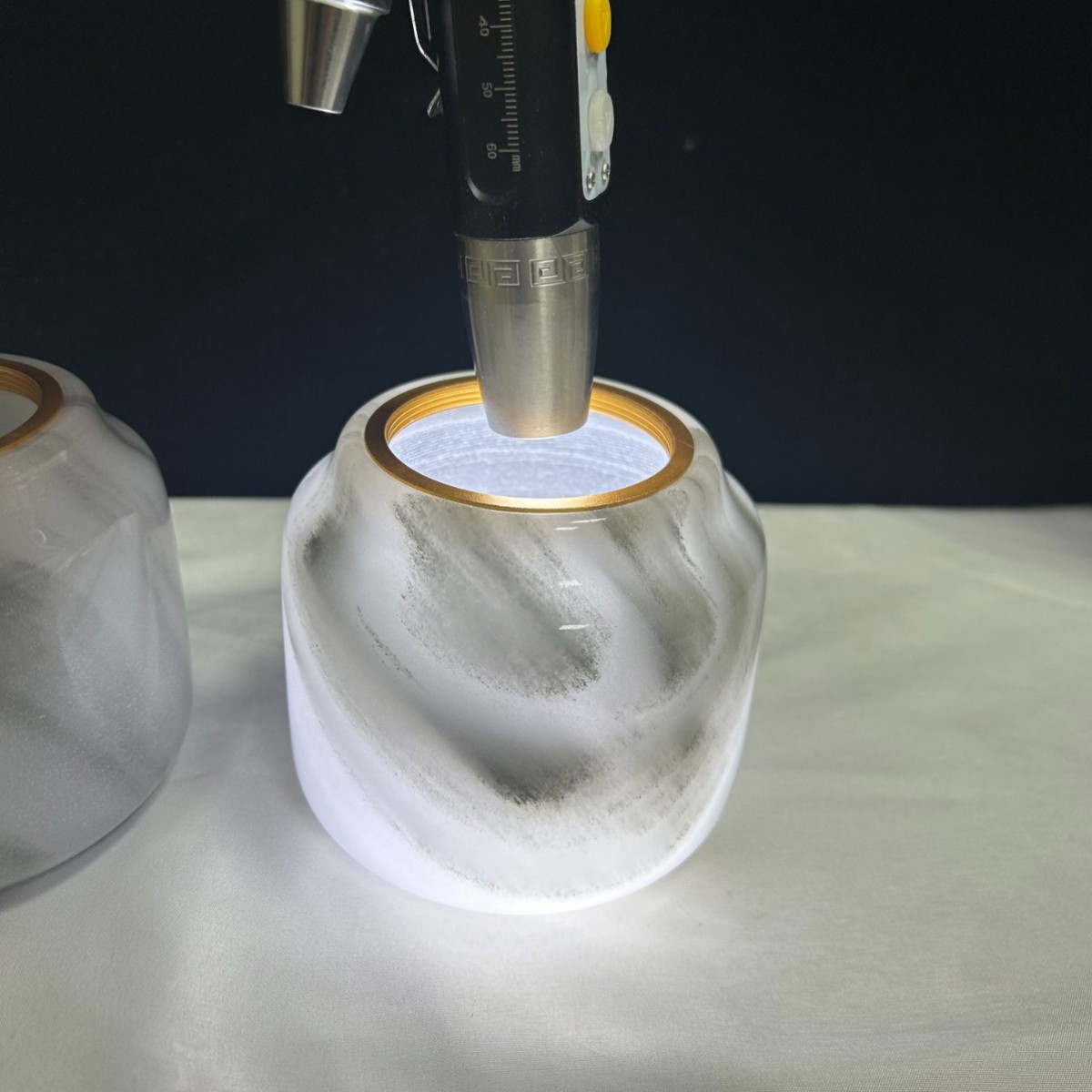 高档大号水墨玉石宠物骨灰罐纪念品大理石骨灰盒密封罐刻字LOGO