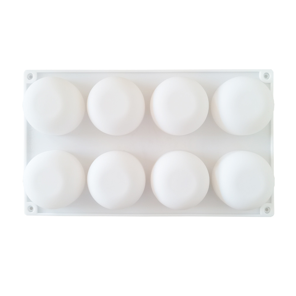 Silicone 8 con fondo plano semicircular 129 pastel chocolate molde de silicona postre pastel decoración cocina molde de horneado