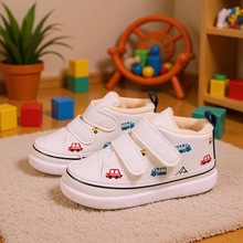 2025冬季男宝宝软底保暖短靴卡通汽车休闲女童靴子百搭中小童棉鞋