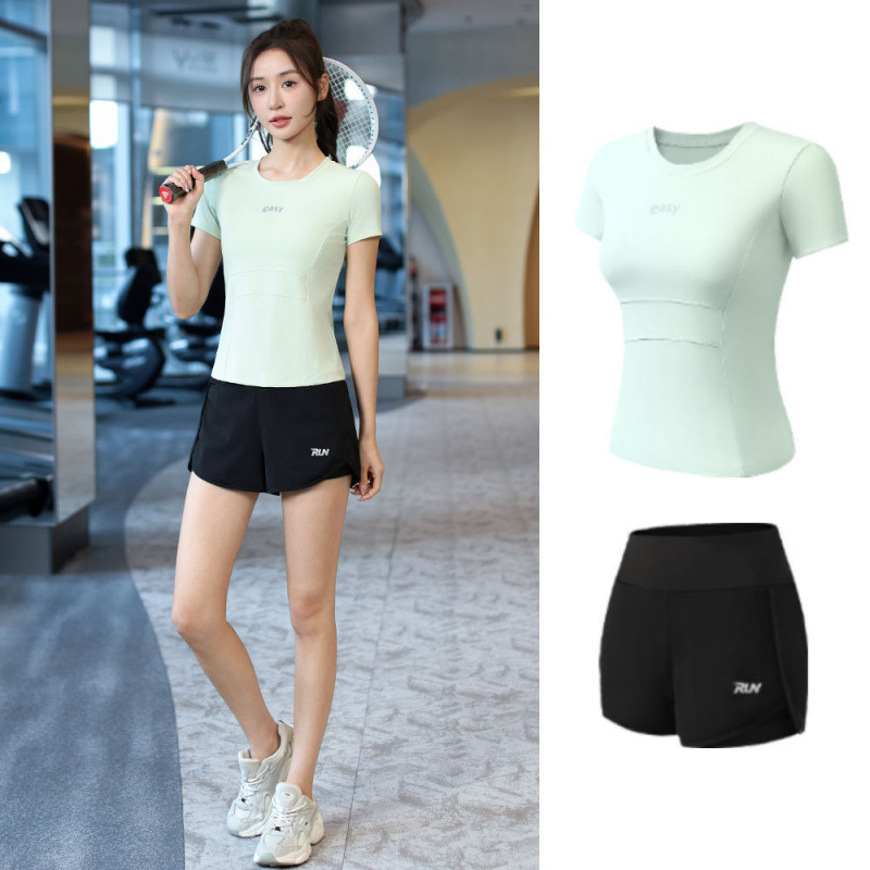 Trajes de yoga para mujeres de verano ropa deportiva suelta rápida ropa seca para correr trajes de mujeres de la mañana comercio al por mayor