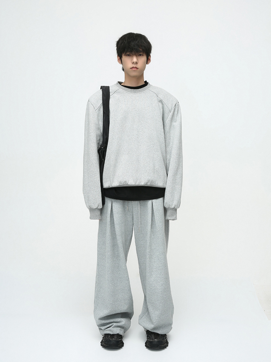 Mtlclothes ropa de Hombre | 2023 otoño nuevo estilo coreano estilo simple suelta color sólido hombro pad suéter traje moda