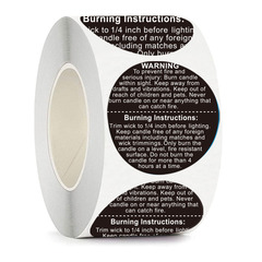500 per roll 1.5-inch Happy Sticker Black and White Warning Label Round Warning Sticker Self-Adhesive Label Craft Label