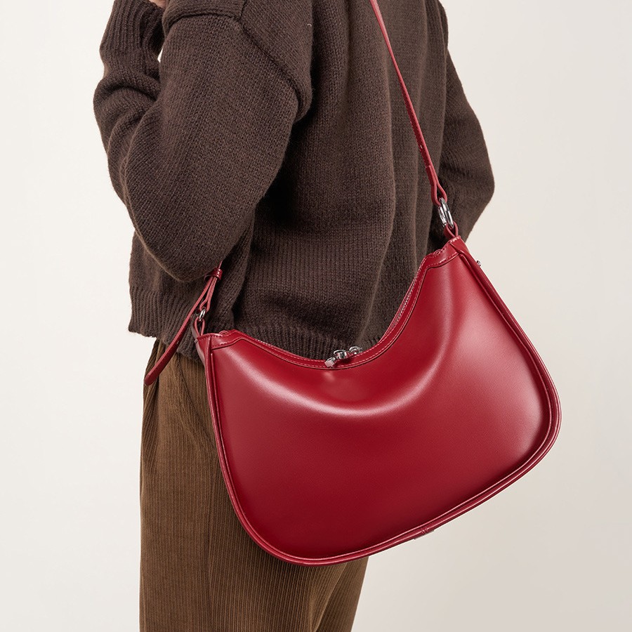 Niche Design Crescent Bag Genuine Leather Underarm Bag For Women 2025 New Simple High-End Shoulder Crossbody Versatile Handbag - Thumbnail 3