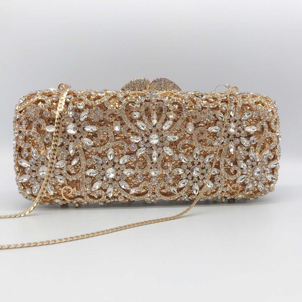 Ventas transfronterizas de metal de diamantes bolsas de cena, vestidos de banquete de damas, bolsas de moda de mano de diamantes