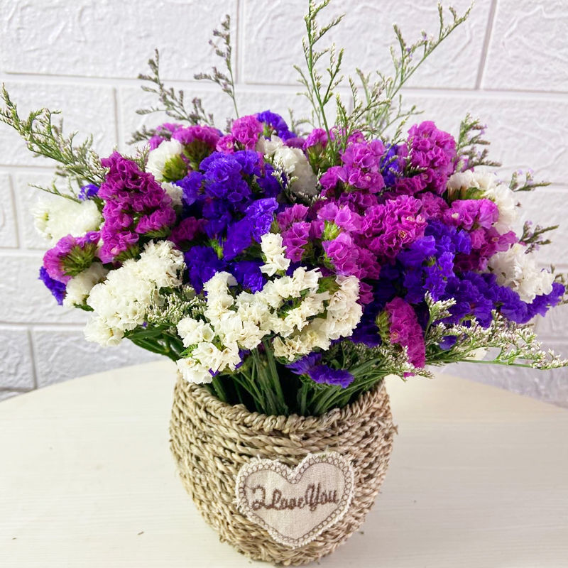 딥 퍼플 로즈 레드와 화이트 30개 + 러버풀 - 둥근 배꼽 바구니 포함