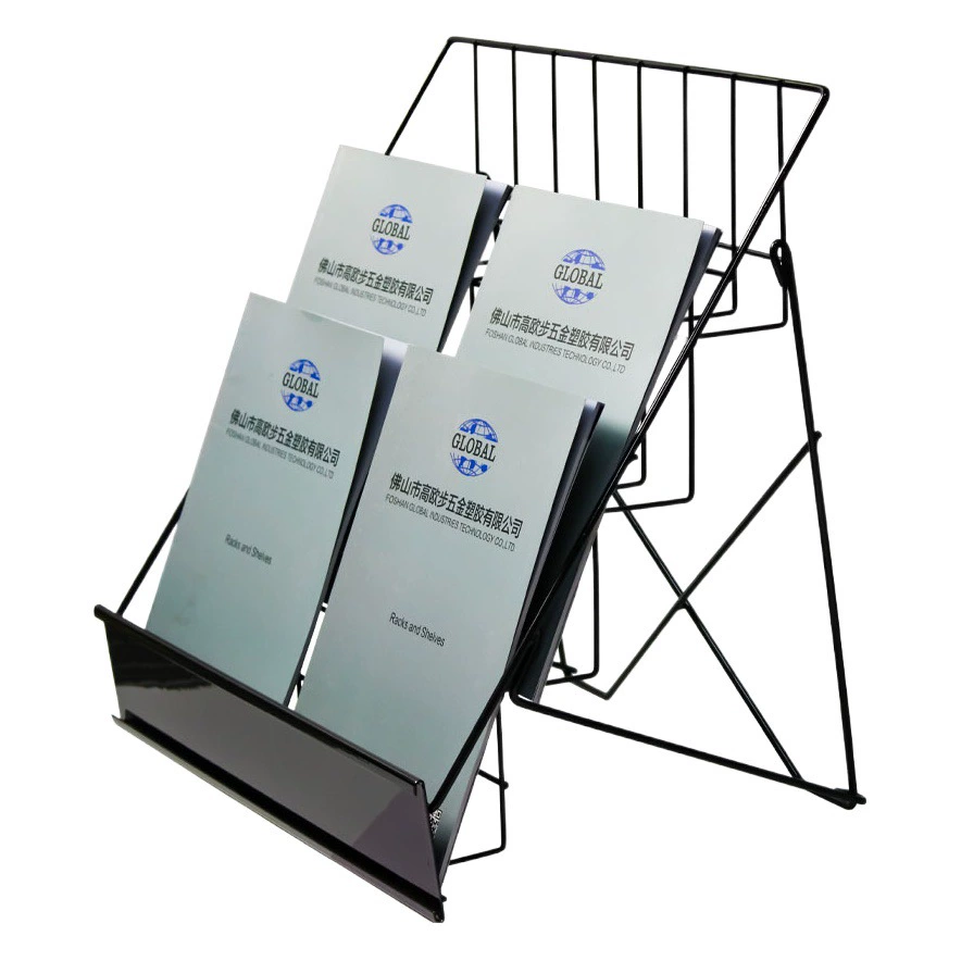 Железная четырехслойная Складная книжная полка Книжный магазин Shangchao Книжный дисплей Бытовой стол Фотоальбом Выставочная стойка Железная стойка для журналов