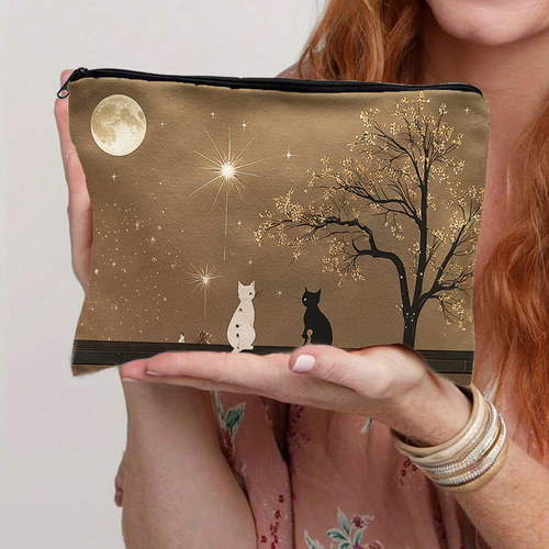 Amazon cross-border new creative storage bag zipper bag canvas makeup bag beauty tool storage bag canvas bag