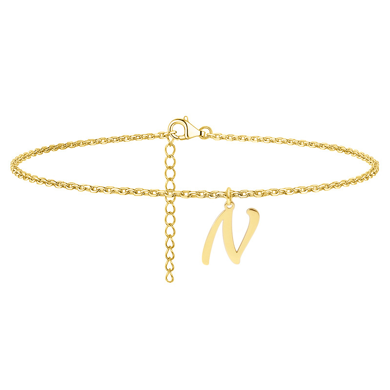 Simple Style Letter Stainless Steel Women's Anklet display picture 22