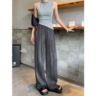 阔腿裤子女夏2025新款爆款垂感宽松扎染山本阔腿裤冰丝防晒凉凉裤