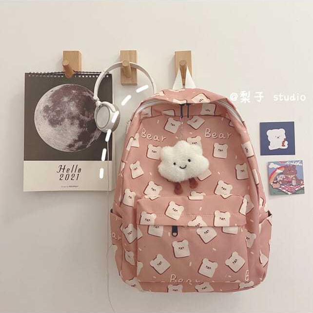 Mochila impresa de las mujeres de estilo coreano original ulzzang estilo de la Universidad fresca Linda mochila estudiante de la escuela secundaria