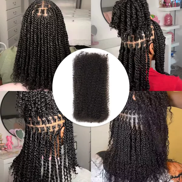 8-22inch Afro Kinky Bulk Dreadlock Real Hair Pompon Silk Wig Bag Reggae Dirty Braids