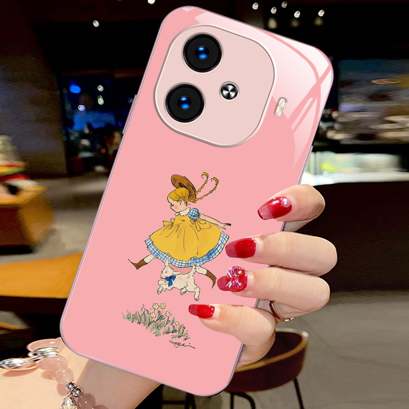 For VIVOX21I running girl S18E goat 12PRO cartoon IQOOU1 glass shell PRO all-inclusive anti-drop For VIVOX21I running girl S18E goat 12PRO cartoon IQOOU1 glass shell PRO all-inclusive anti-drop