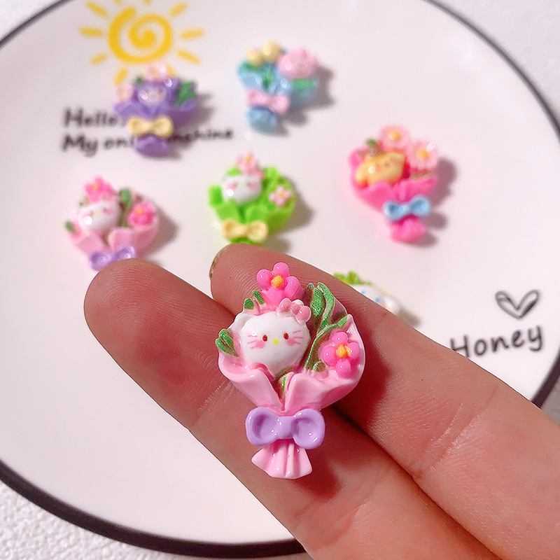 Dibujos animados Sanliou ramo bricolaje accesorios de resina gel de crema accesorios para el cabello funda para teléfono móvil llavero hebilla material colgante