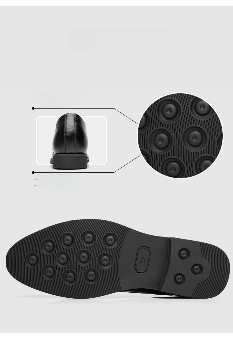 Men's 8cm6cm Inner Height Increasing Shoes Men's Korean Style Business Dress Pointed Toe Casual Men's Leather Shoes Bridegroom's Wedding Shoes_vogvips.com