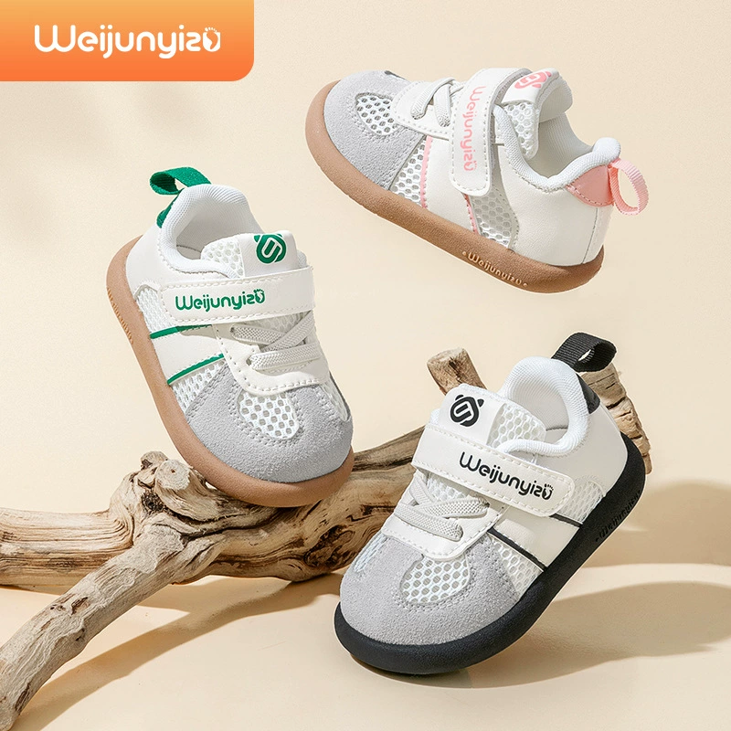 2025 Новые детские сандалии для малышей Летние нескользящие мягкие подошвы Дышащие повседневные туфли для мальчиков и девочек