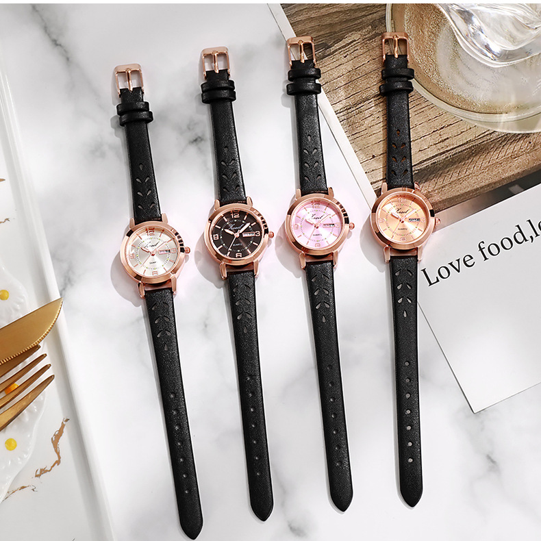 Online celebrity live streaming women's Korean version minimalist waterproof luminous dual calendar non mechanical_voghion.com