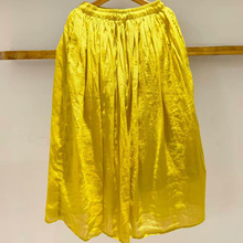 半身裙文艺双层夹棉显瘦2025冬季长裙飘逸苎麻宽松文艺半身裙棉裙