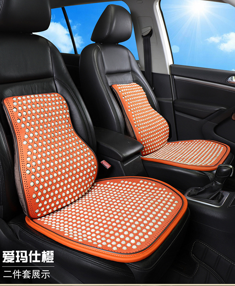 High-end hand-crocheted Bodhi car seat cushion, summer-specific cooling pad, universal for all car sizes, breathable bead lumbar support seat cushion