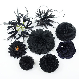 Black Flower Cross-border Hot Selling Halloween Headwear DIY Material Bag Flower Box Auxiliary Material Rose Bianhua