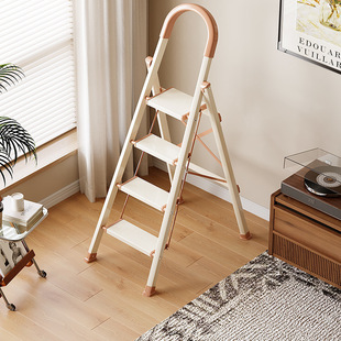 Ladder Household Folding Ladder Telescopic Herringbone Ladder Indoor Multi-Functional Aluminum Alloy Thickened Five-Step Small Staircase