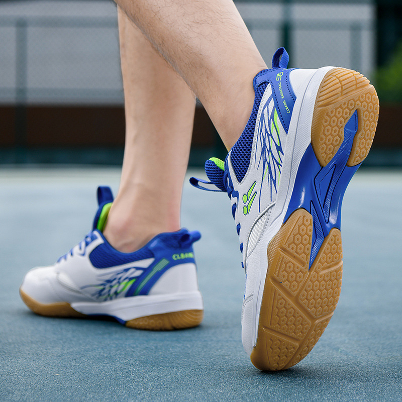 ROANK zapatos de bádminton para hombres y mujeres zapatos de entrenamiento amortiguadores zapatos deportivos profesionales respirantes anti-deslizantes zapatos de tenis resistentes al desgaste