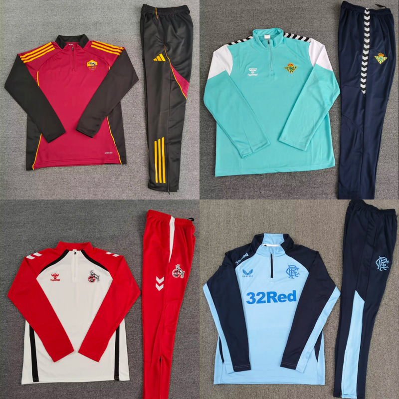 New Season Popular Cordoba Betis Roma Real Madrid Bilbao Malaga Long-Sleeved Half-Pull Sportswear