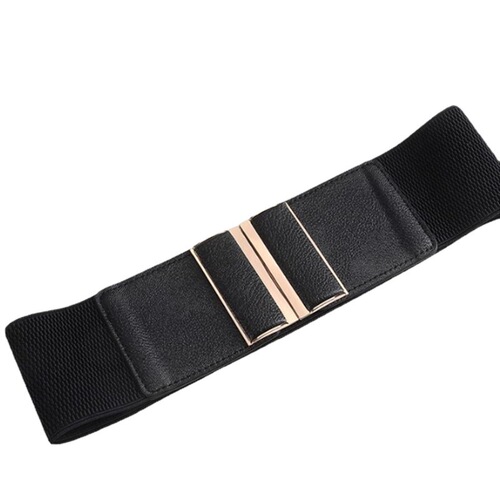 European and American square women's belt girdle alloy wide belt waist belt leather style women's clothing accessories