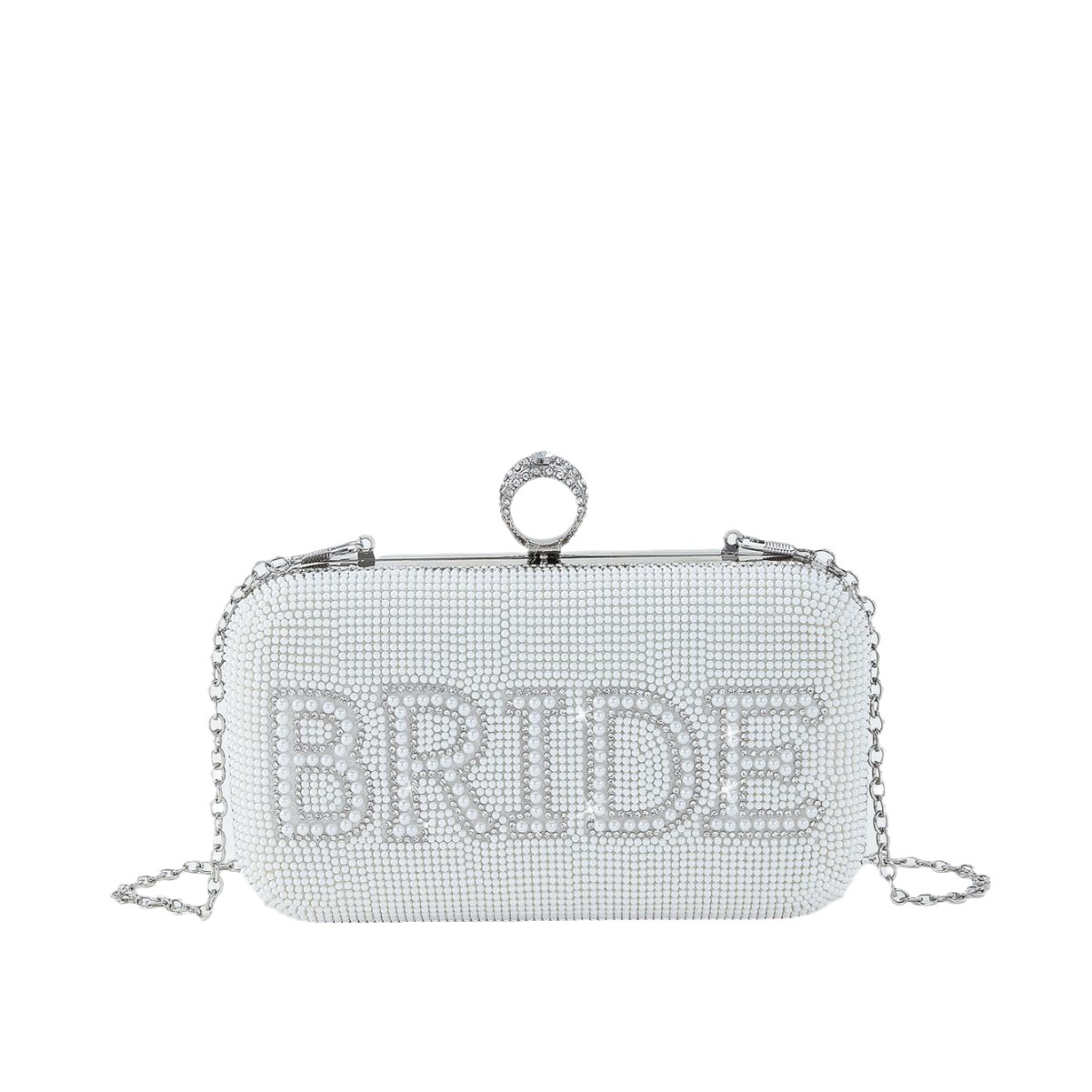Transfronterizo Mrs inglés novia carta rhinestone perla noche bolsa boda banquete de boda embrague noche bolsa