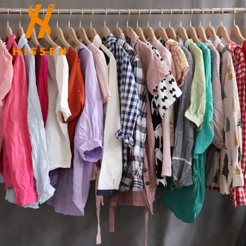 二手衣服装夏季女士雪纺短袖T恤used clothes T-shirts出口老挝