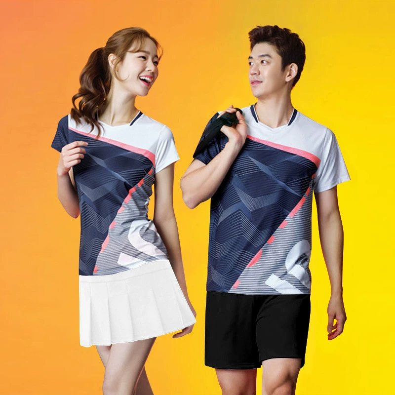 Summer uniform for badminton, quick dry set for training, with short sleeve