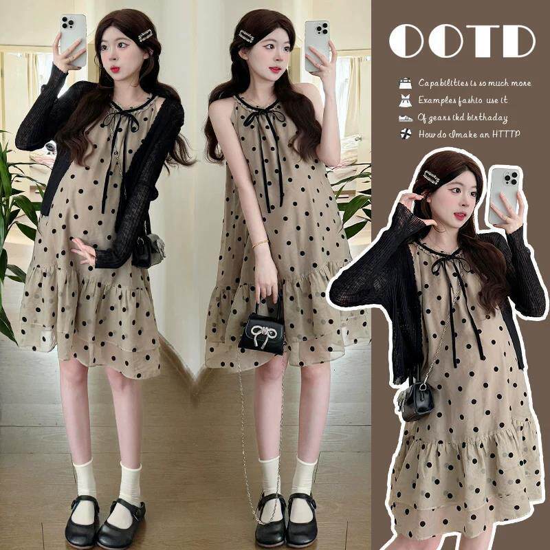 Maternity Summer Dress with a High-End Feel, 2026 New French-Style Pregnancy Outfit, Polka Dot Print Maternity Dress for Summer Maternity Summer Dress with a High-End Feel, 2026 New French-Style Pregnancy Outfit, Polka Dot Print Maternity Dress for Summer