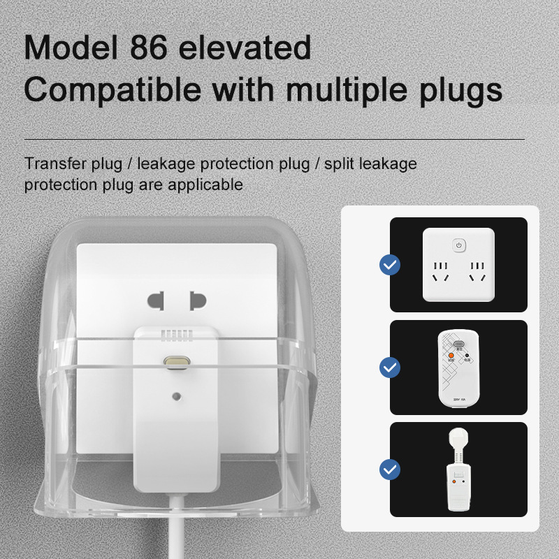 Type 86 Waterproof Box Protective Cover Exposed/Concealed Height Foldable Stretch Charging Pile Rain Cover Splash-proof Box