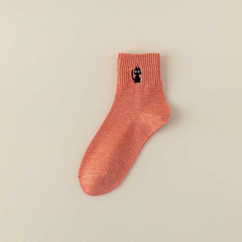 Medias calcetines de moda de primavera y verano, calcetines de algodón transpirables, antiolor y sudor, damas, calcetines de bordado casuales, calcetines de mujer