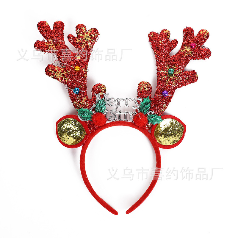 新しいクリスマスのカチューシャの鈴鹿の角の祝日の頭飾りのフラッシュの鹿の角の頭は道具の舞踏会のパーティーの頭を掛けます。|undefined