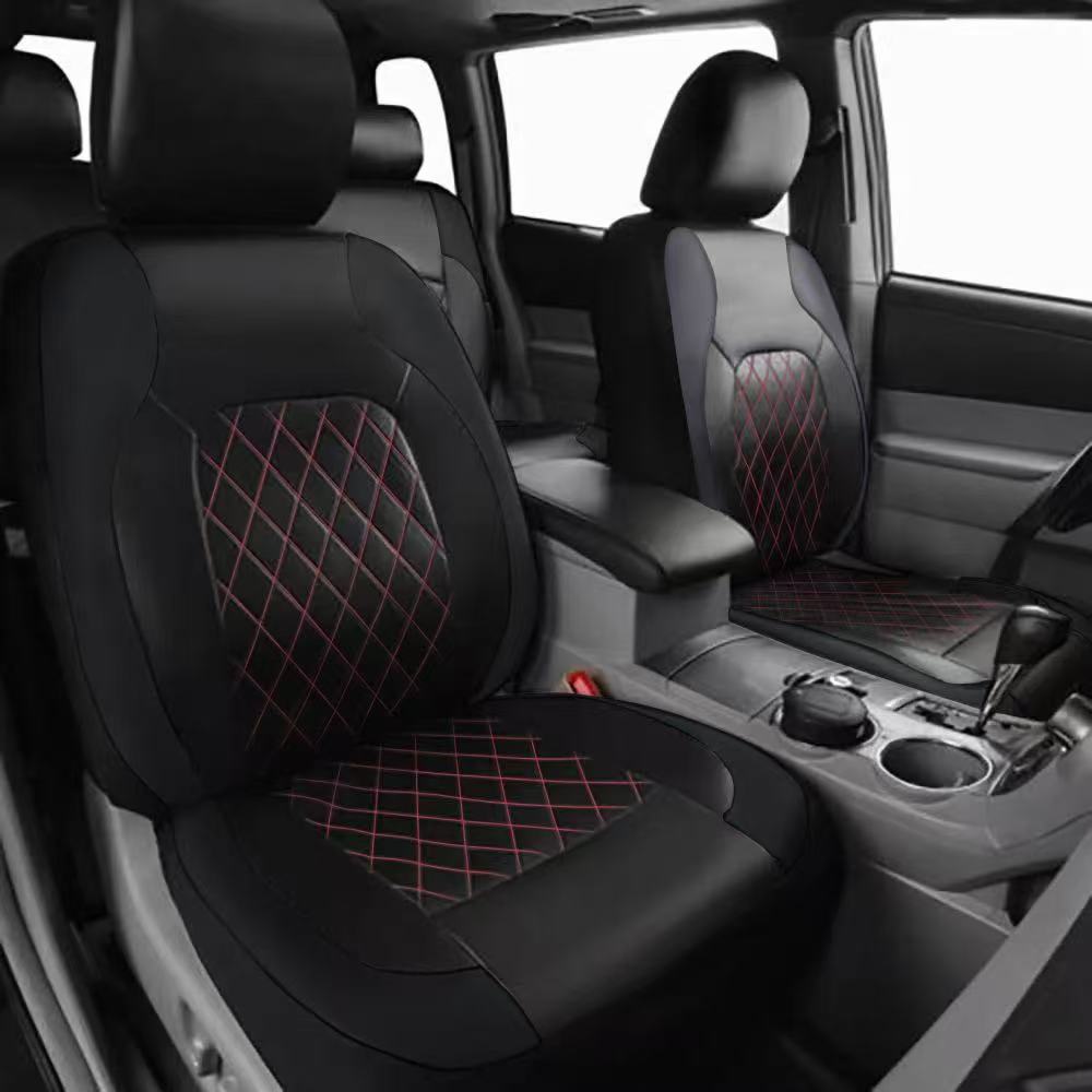 Source Manufacturer Single-Line Quilted Embroidered Pu Leather Car Seat Cover Universal Protective Cover for Suv Front Seats Amazon