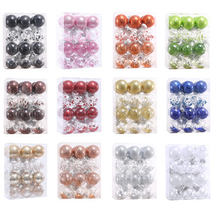 Amazon's Best-Selling 6cm 8cm 24 Transparent Plastic Christmas Balls Christmas Tree Decoration Pendants Holiday Supplies Wholesale
