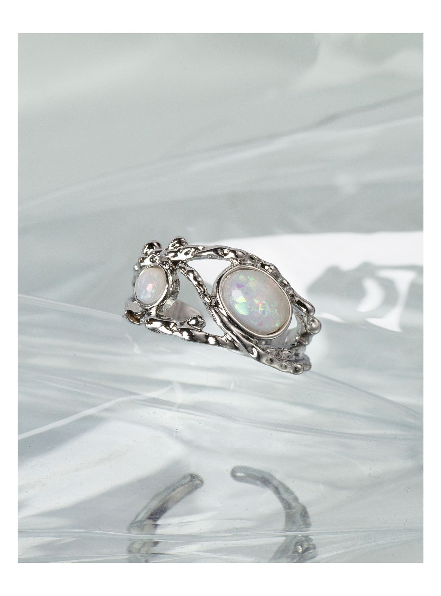 Fashion Geometric Copper Plating Artificial Gemstones Rings 1 Piece