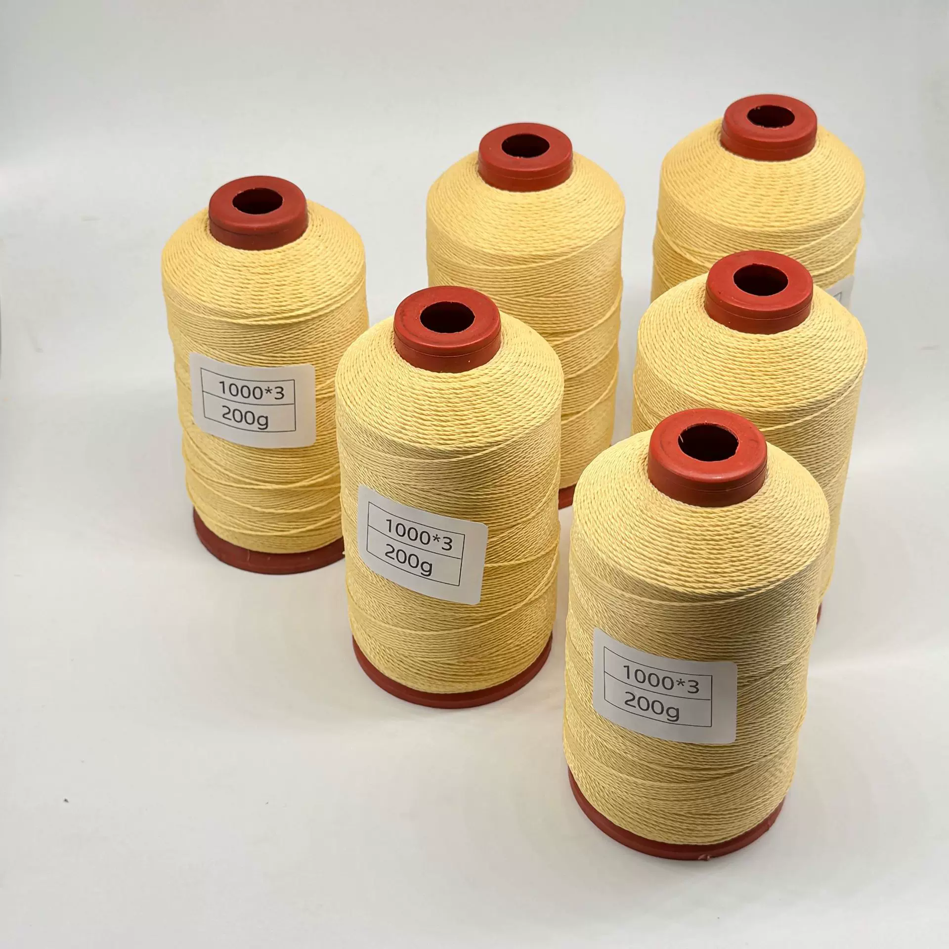 芳纶1414阻燃线防火材质耐高温黑白现货离火即熄缝纫线1000D